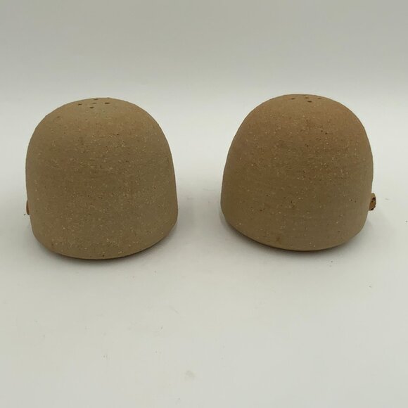 1981 Signed Marion Schlauch Salt & Pepper Shakers Stoneware Men with Mustaches - Picture 6 of 9